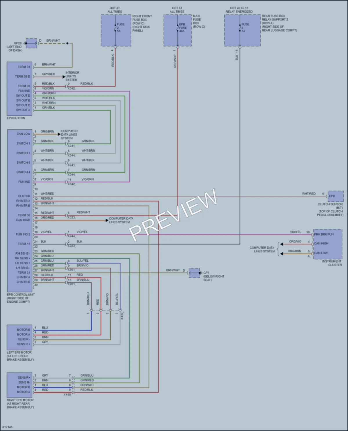 2022 Porsche 718Boxster Shift Interlock wiring diagram preview