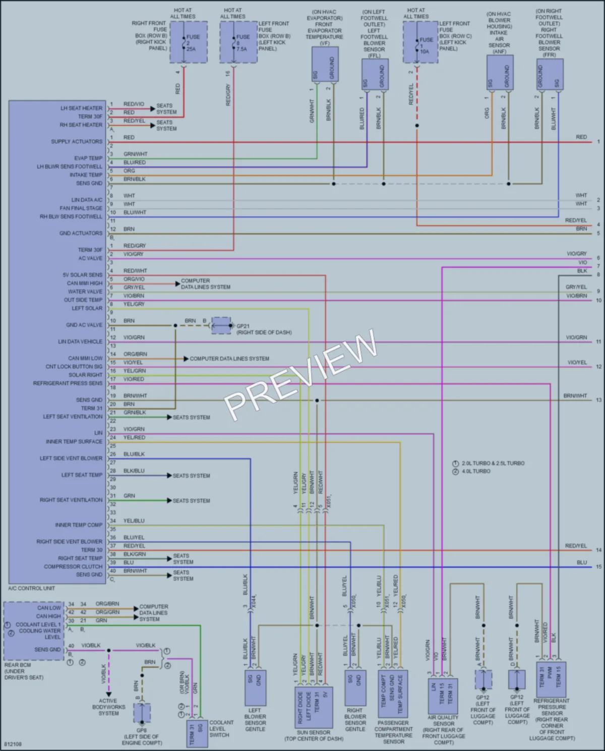 2022 Porsche 718Cayman Air Conditioning wiring diagram preview