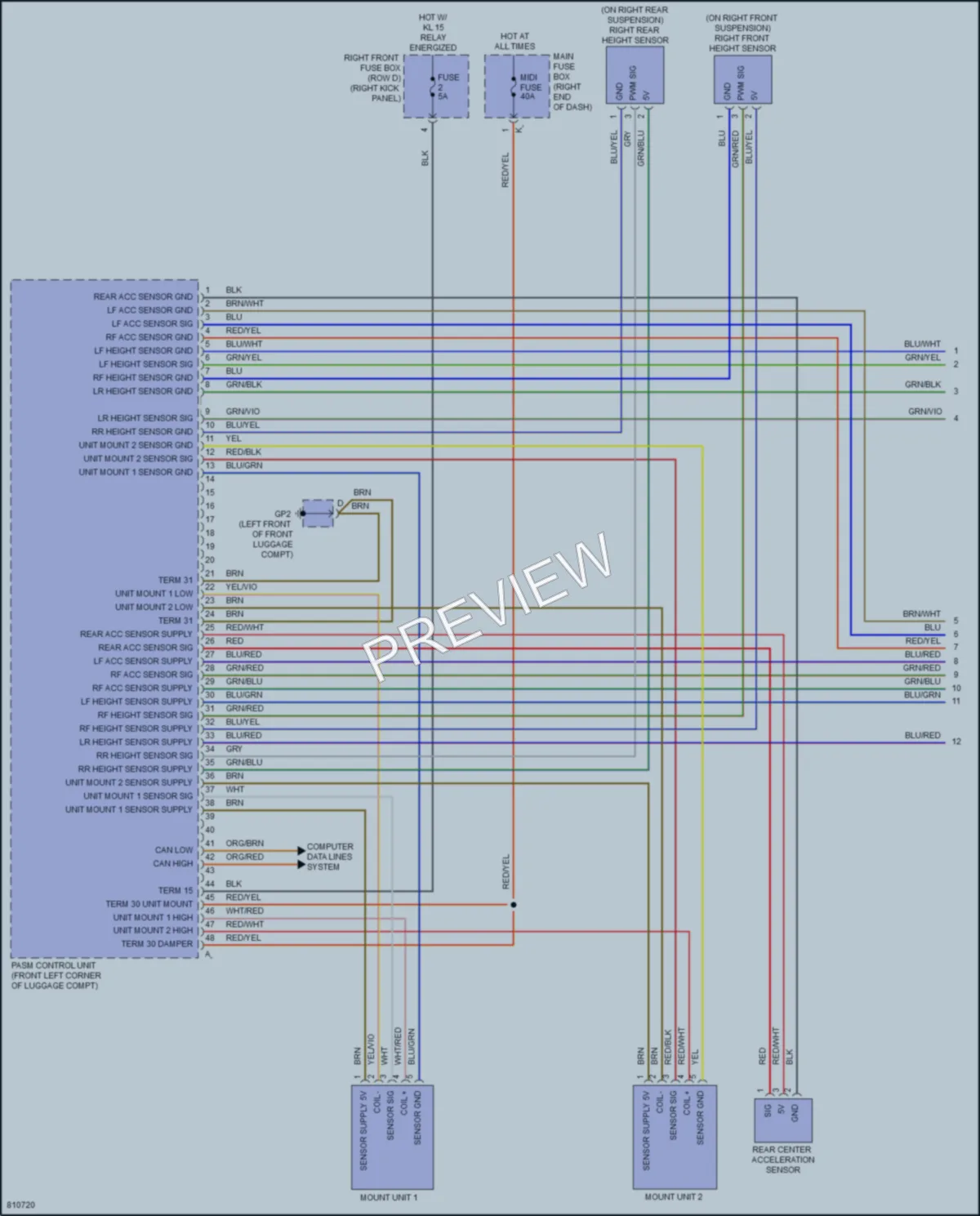 2022 Porsche 718Cayman Electronic Suspension wiring diagram preview