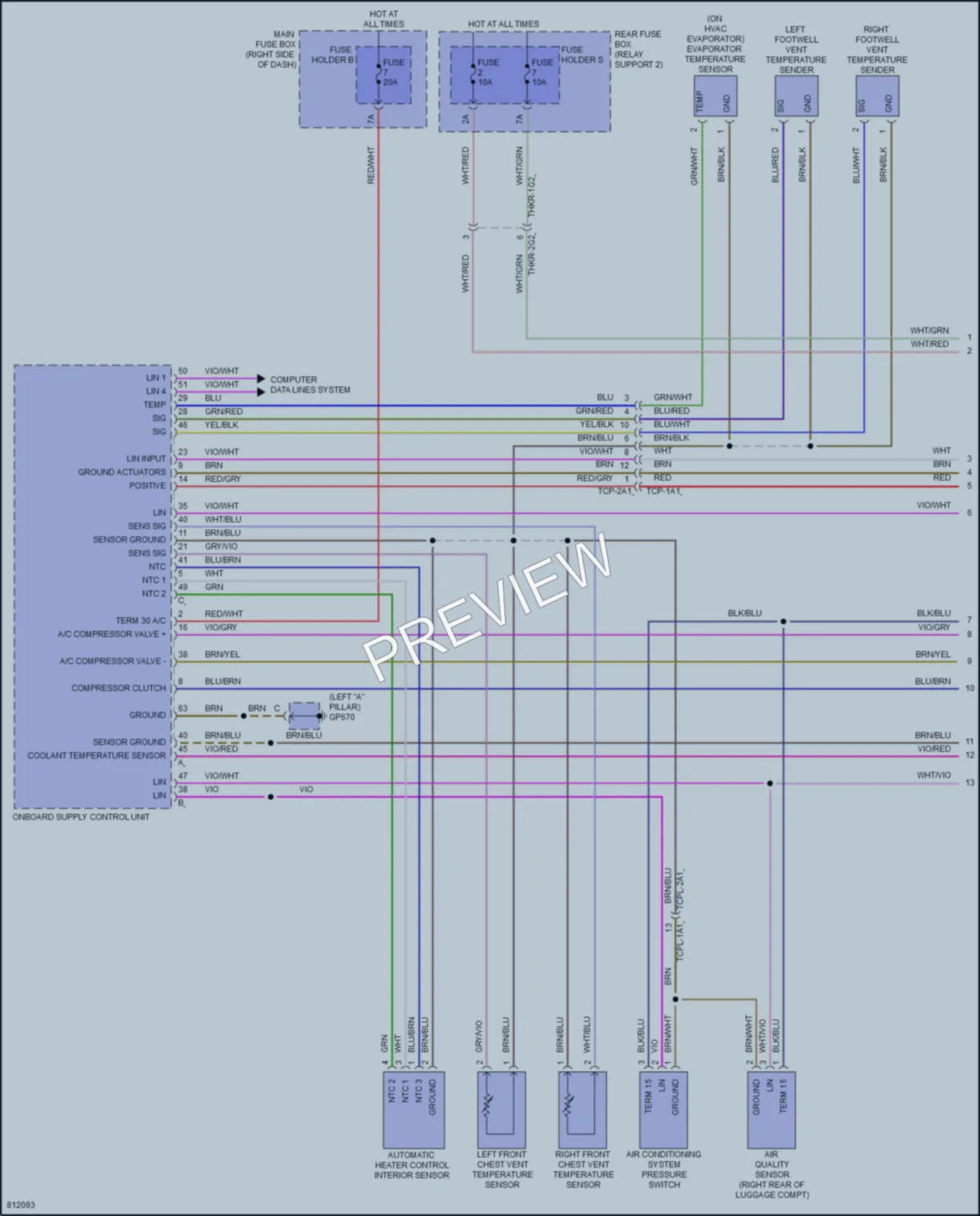 2022 Porsche 911 Air Conditioning wiring diagram preview