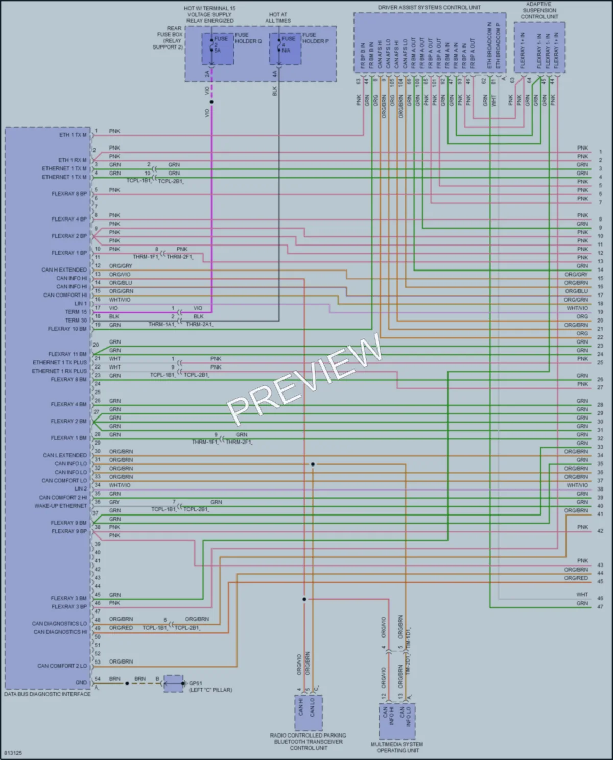 2022 Porsche 911 Computer Data Lines wiring diagram preview