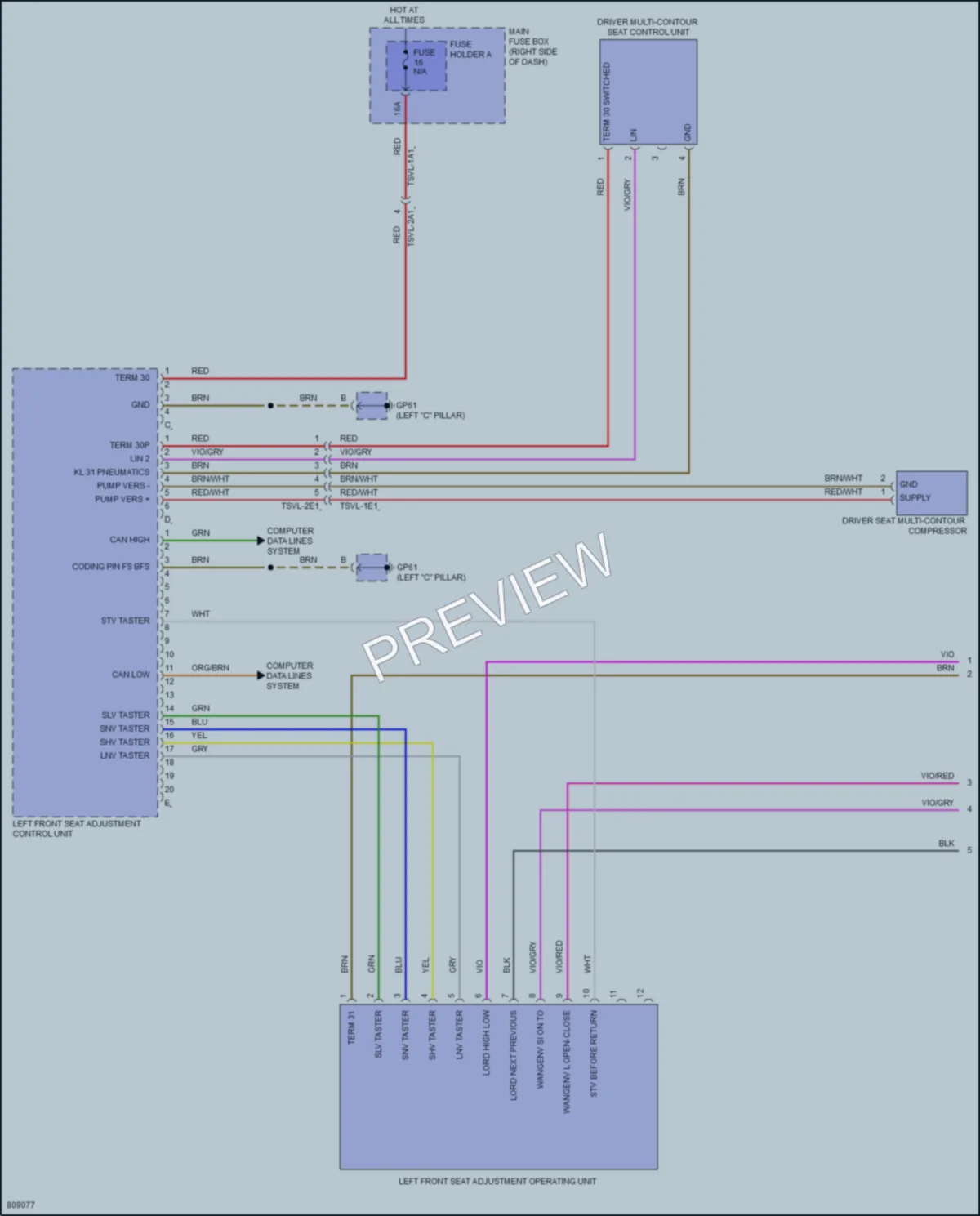 2022 Porsche 911 Memory Systems wiring diagram preview