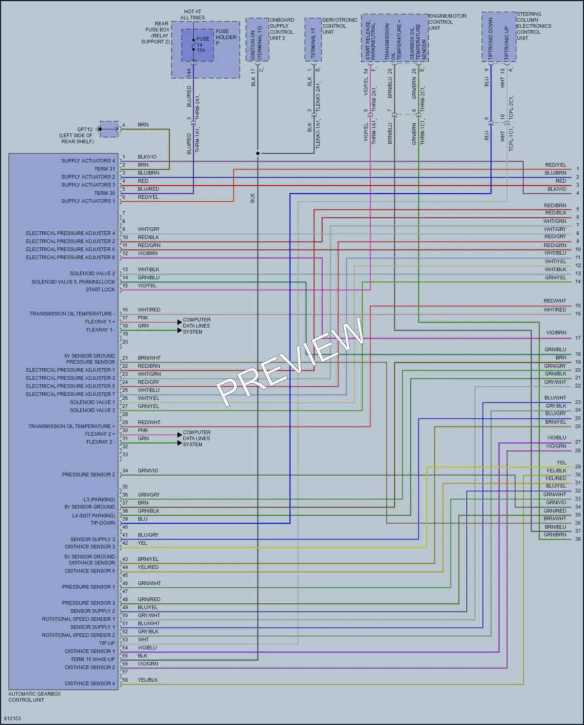2022 Porsche 911 Transmission wiring diagram preview