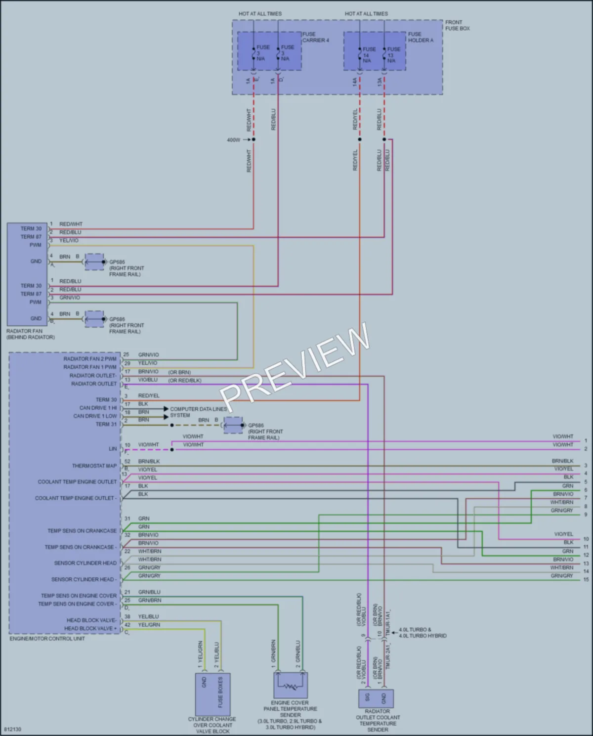 2022 Porsche Cayenne Cooling Fan wiring diagram preview