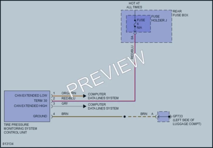 2022 Porsche Cayenne Warning Systems wiring diagram preview