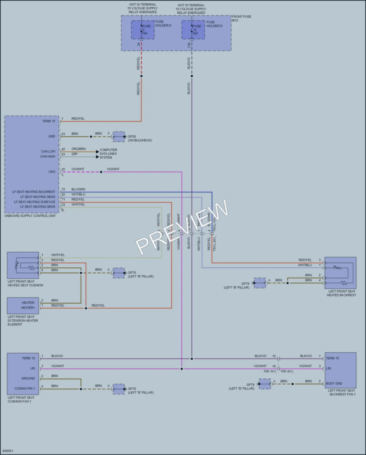2022 Porsche CayenneCoupe Power Seats wiring diagram preview