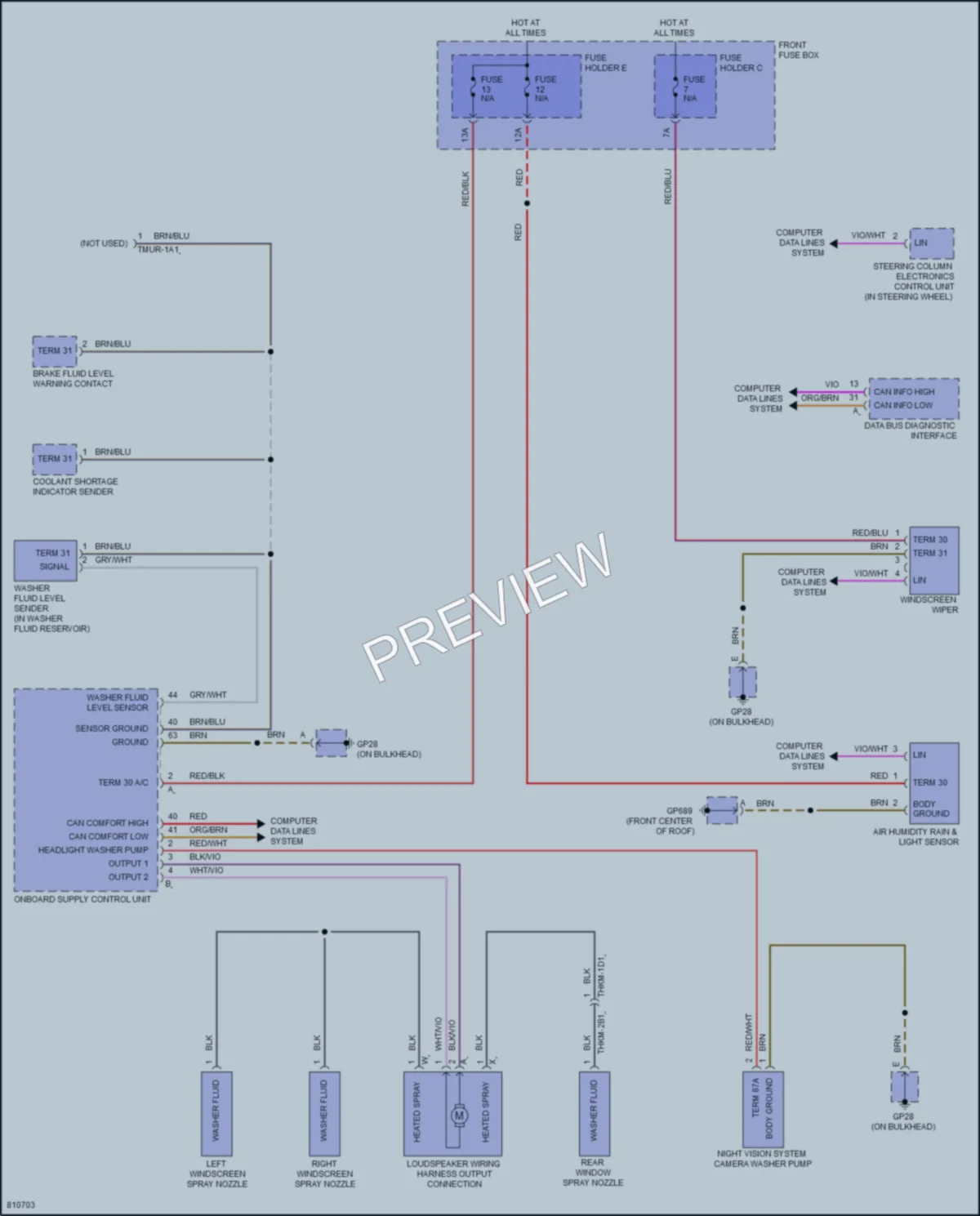 2022 Porsche CayenneCoupeHybrid Wiper Washer wiring diagram preview