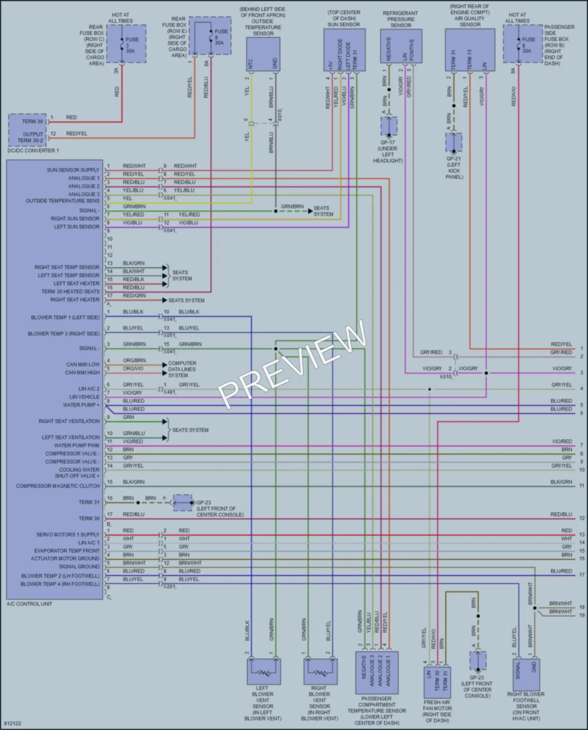 2022 Porsche Macan Air Conditioning wiring diagram preview
