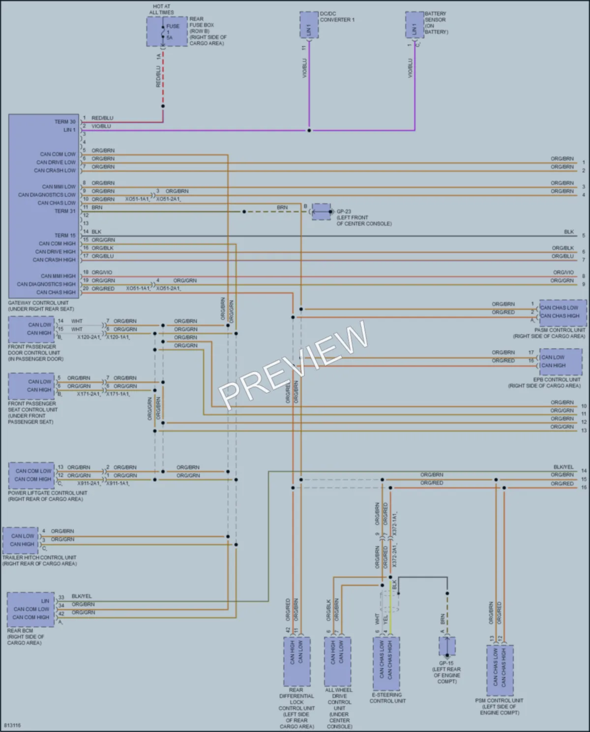 2022 Porsche Macan Computer Data Lines wiring diagram preview