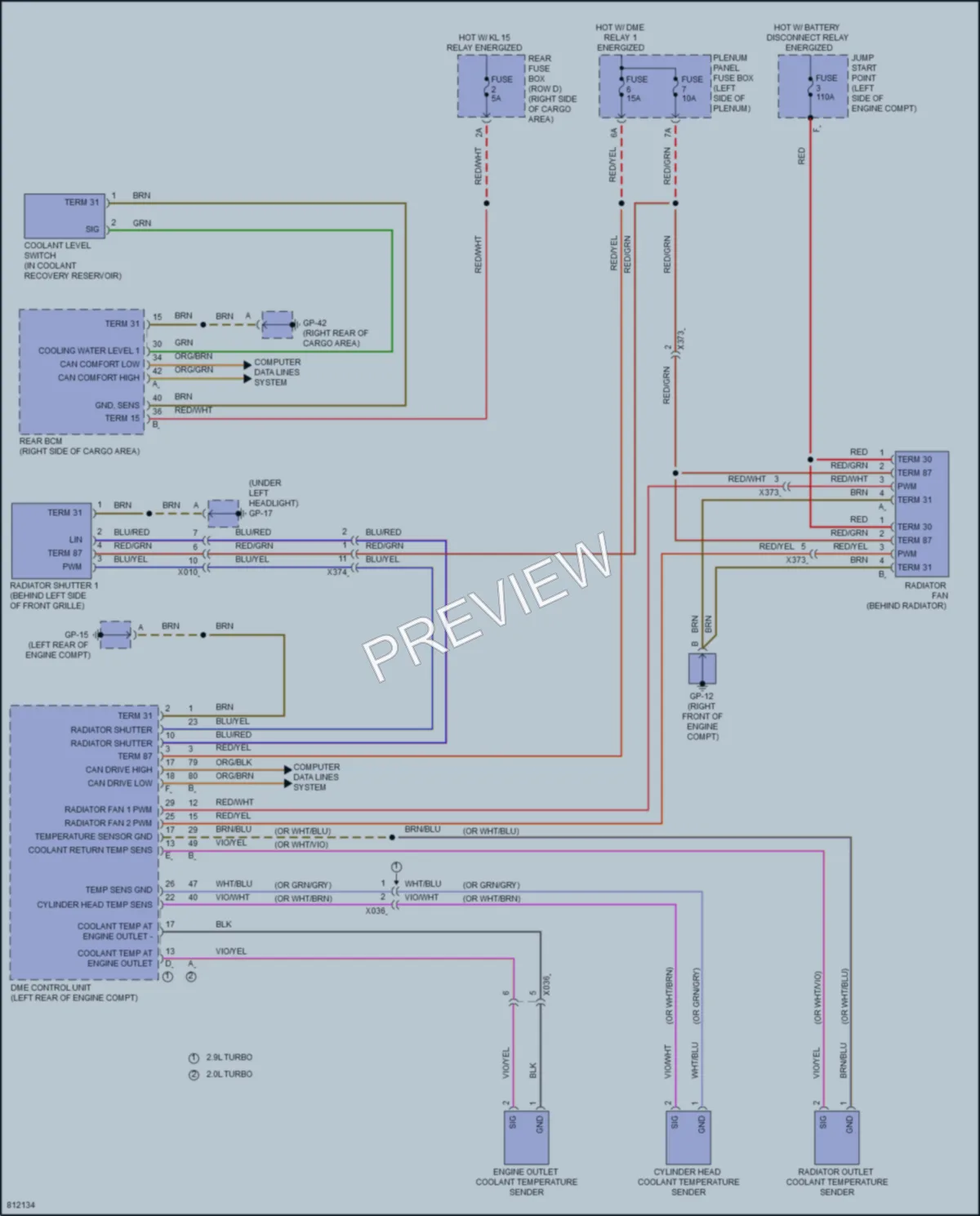 2022 Porsche Macan Cooling Fan wiring diagram preview