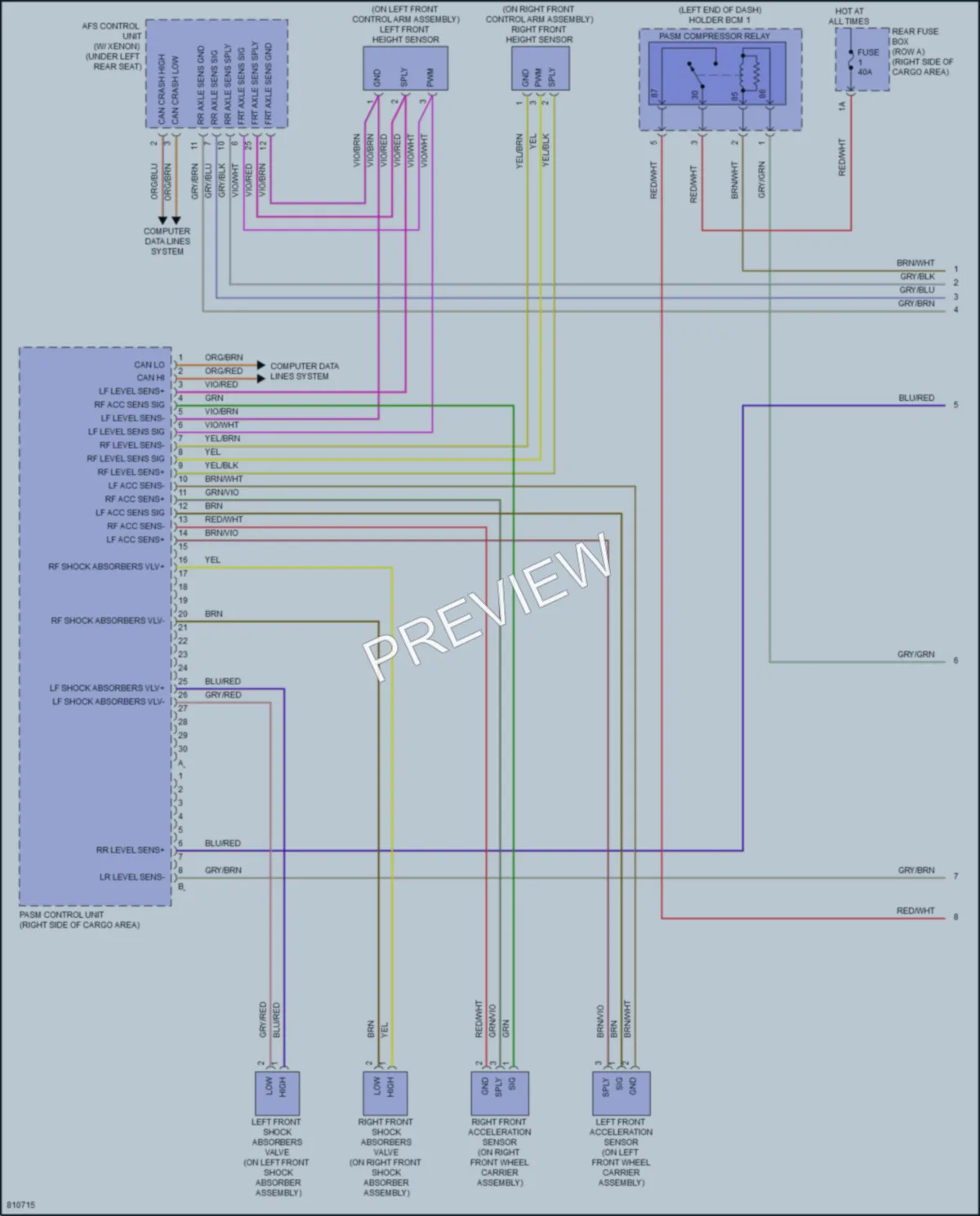 2022 Porsche Macan Electronic Suspension wiring diagram preview
