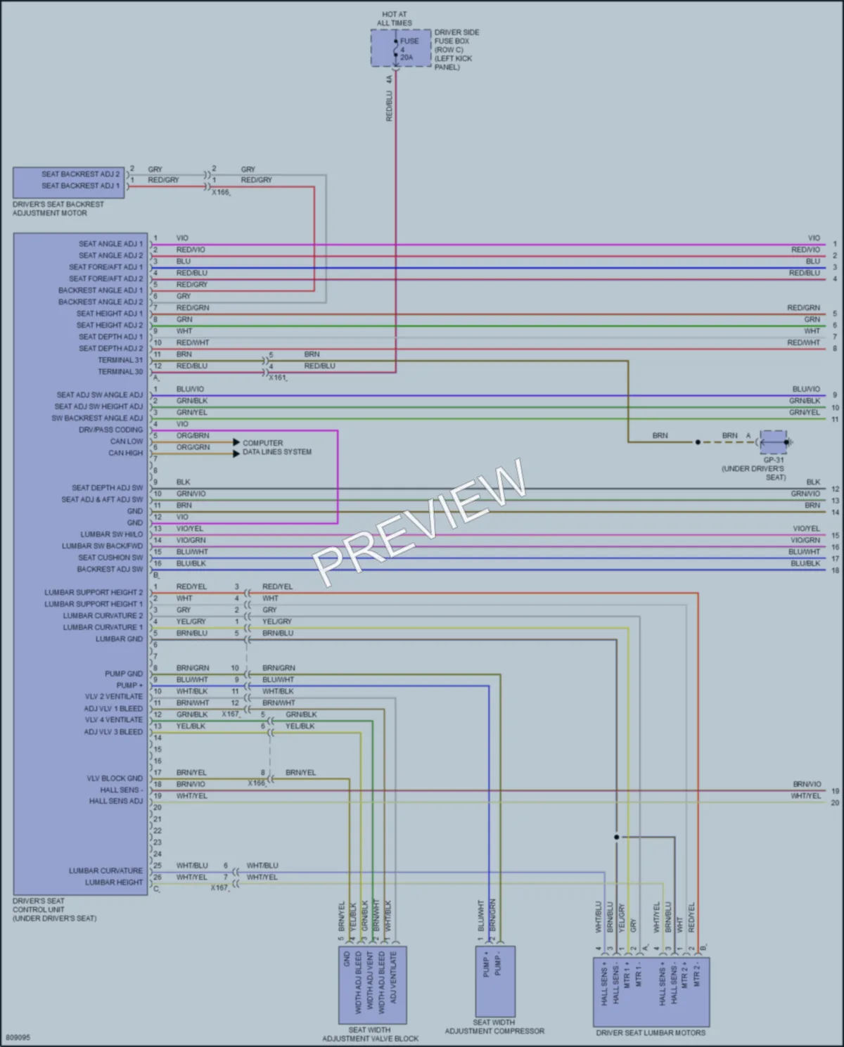 2022 Porsche Macan Memory Systems wiring diagram preview