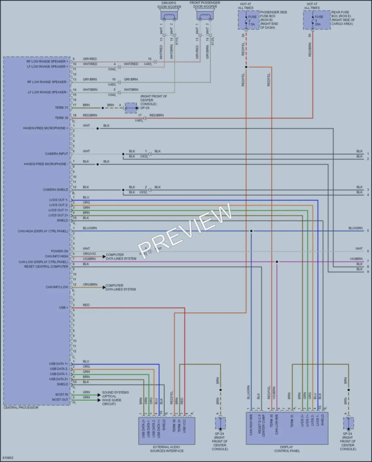 2022 Porsche Macan Radio wiring diagram preview