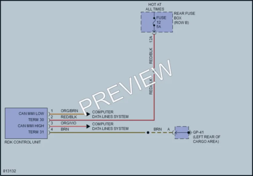 2022 Porsche Macan Warning Systems wiring diagram preview