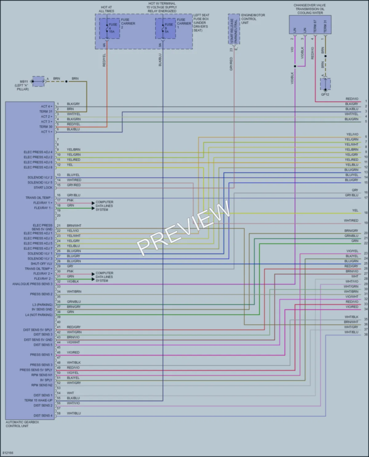 2022 Porsche Panamera Transmission wiring diagram preview