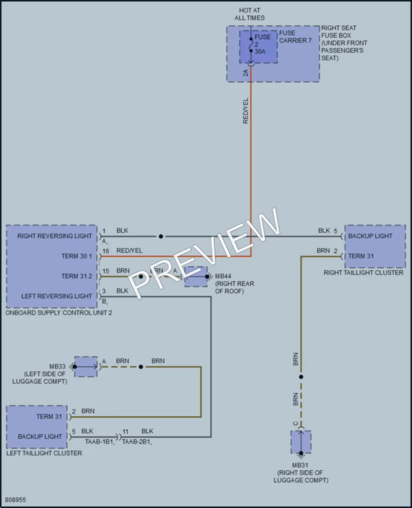 2022 Porsche PanameraHybrid Exterior Lights wiring diagram preview