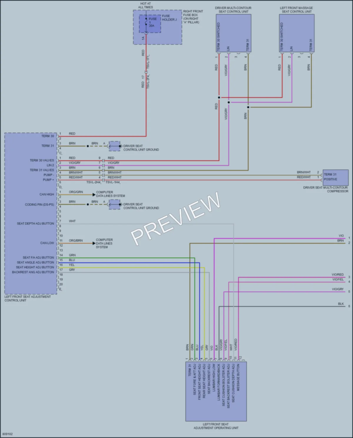 2022 Porsche PanameraHybrid Memory Systems wiring diagram preview
