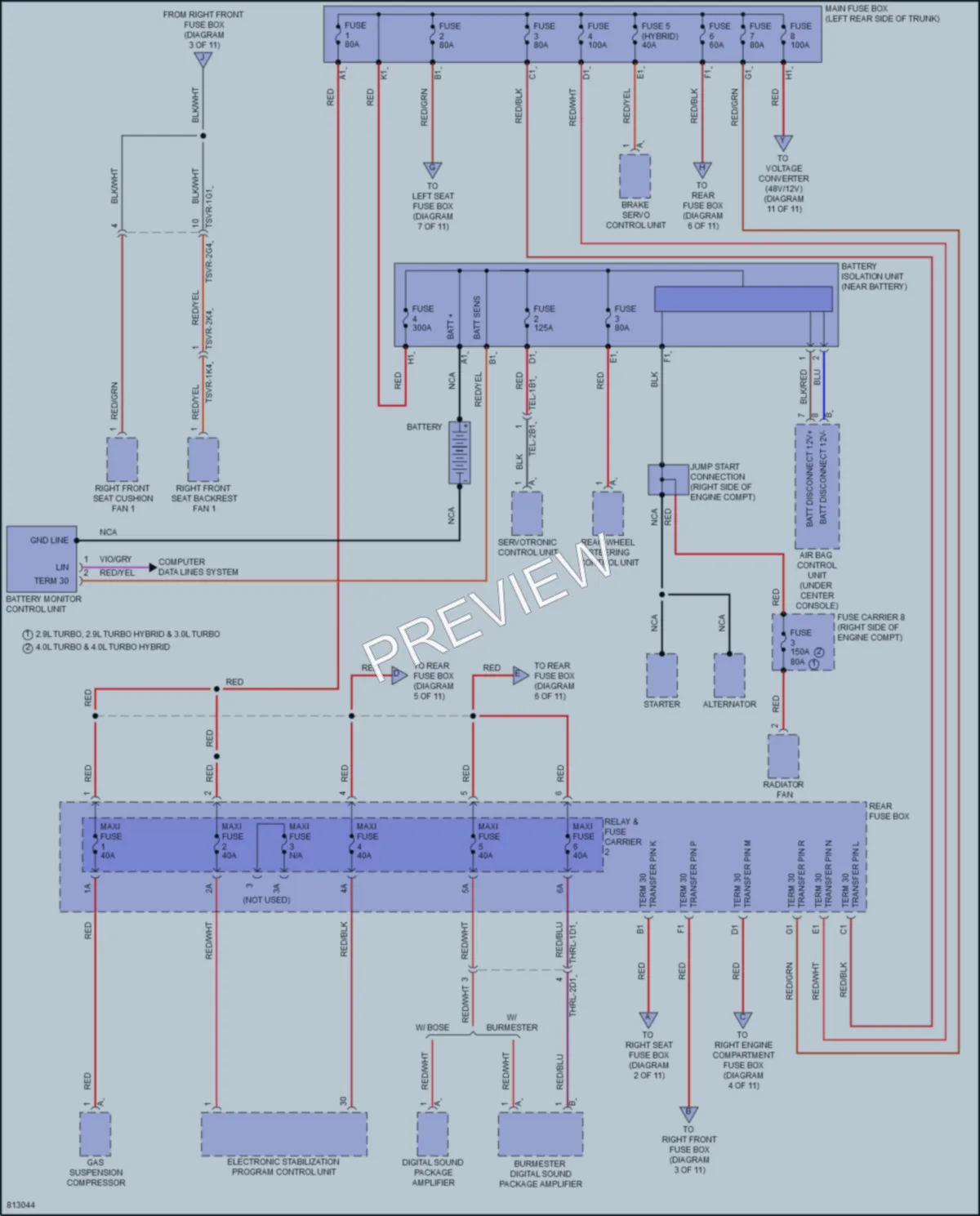 2022 Porsche PanameraHybrid Power Distribution wiring diagram preview