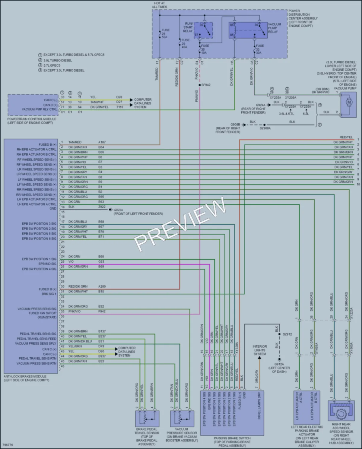 2022 Ram 1500 Anti Lock Brakes wiring diagram preview