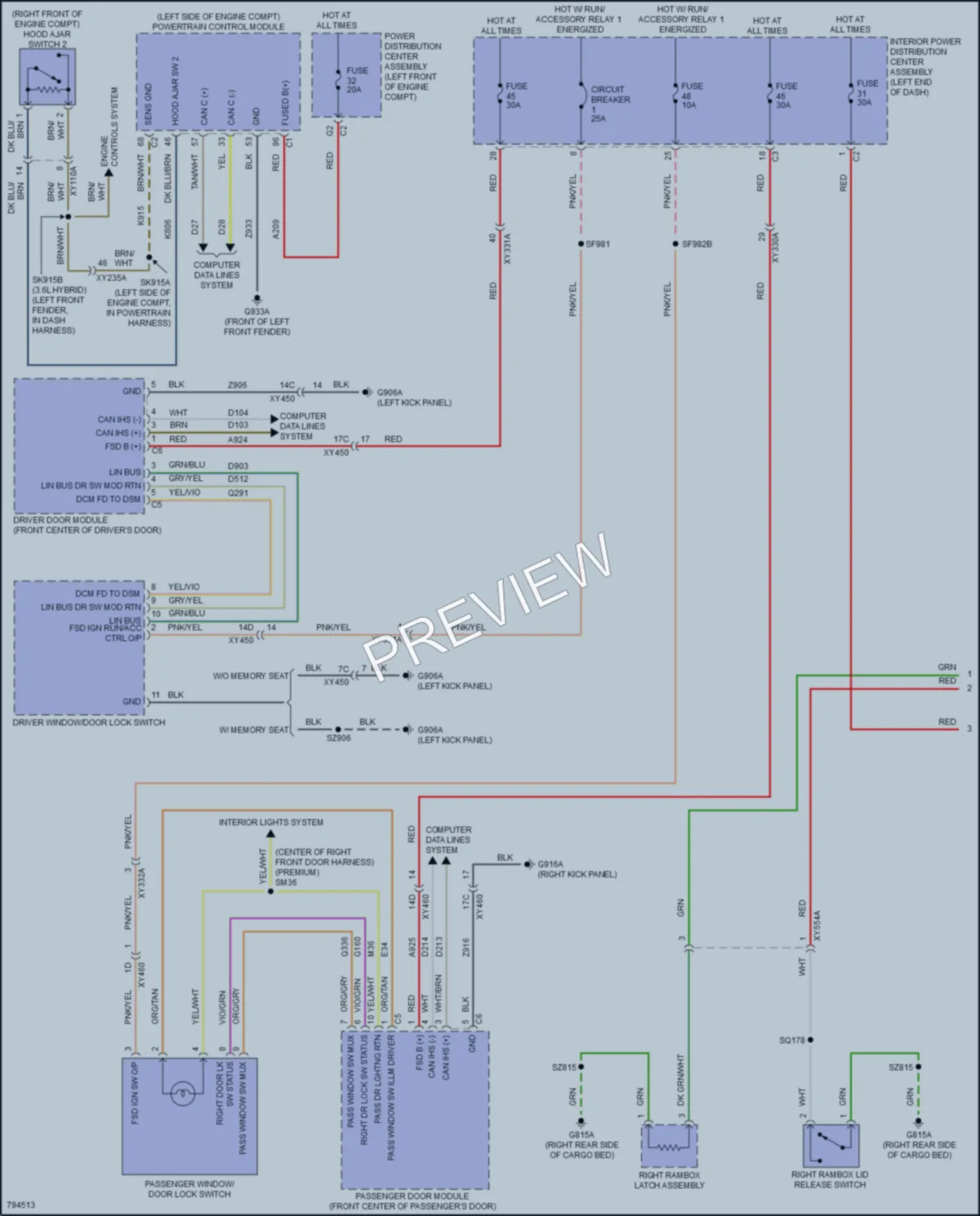 2022 Ram 1500 Anti Theft wiring diagram preview