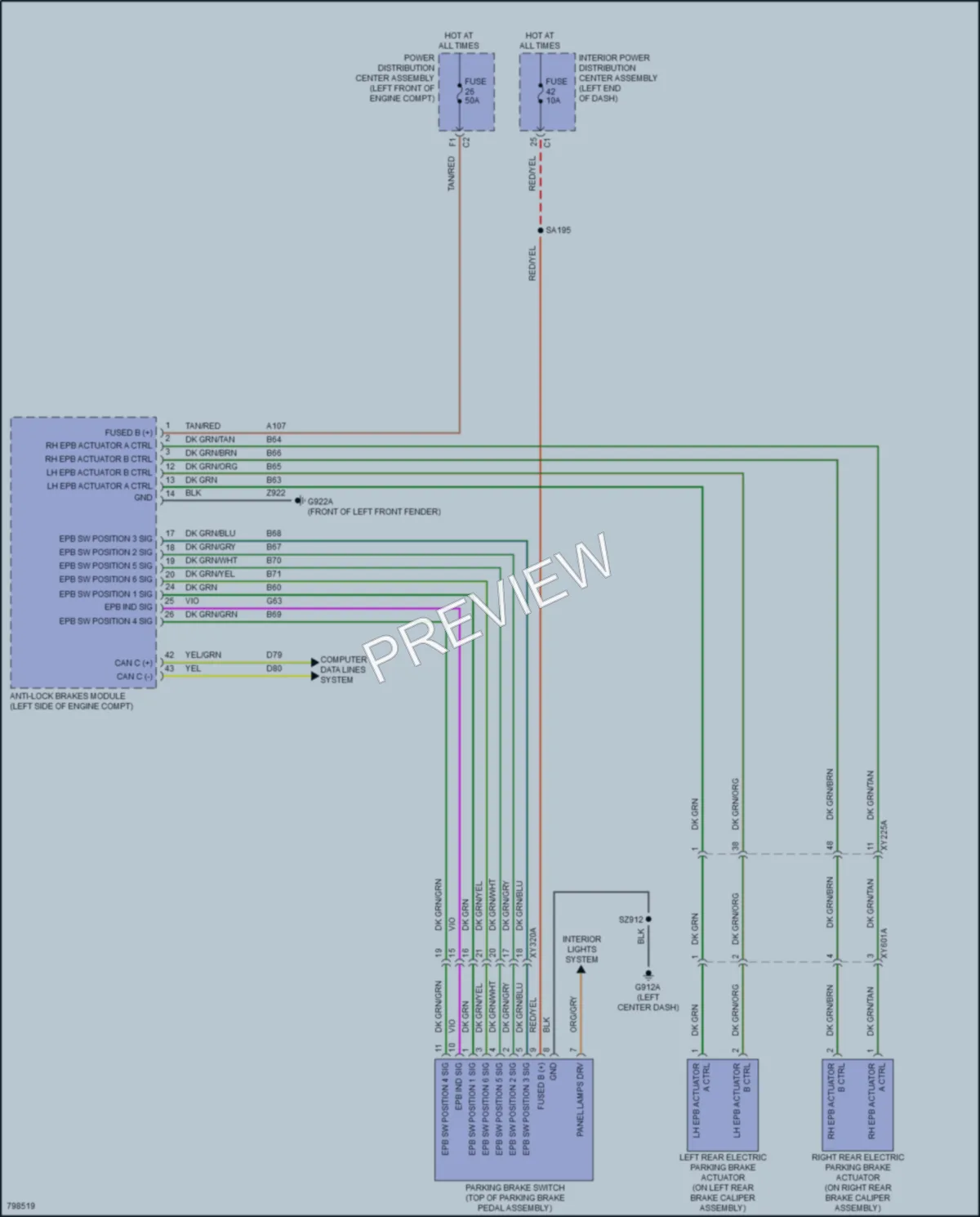 2022 Ram 1500 Shift Interlock wiring diagram preview