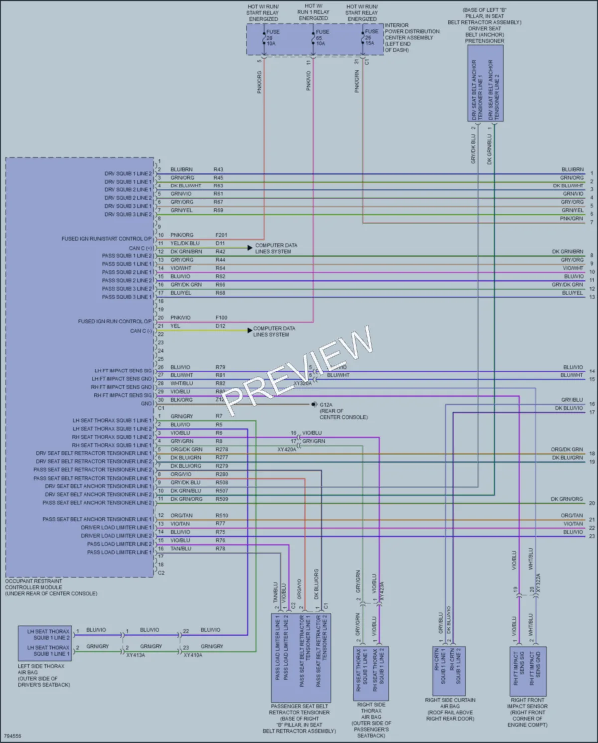 2022 Ram 1500 Supplemental Restraints wiring diagram preview