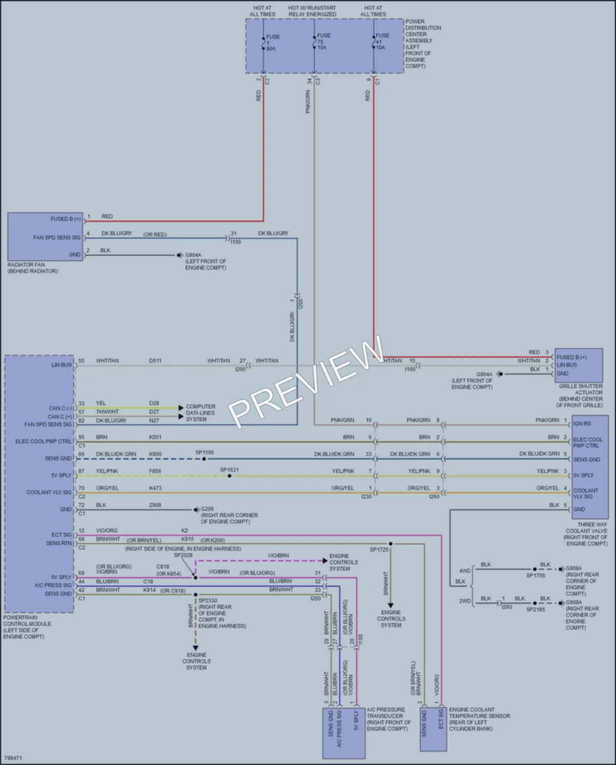 2022 Ram 1500Classic Cooling Fan wiring diagram preview