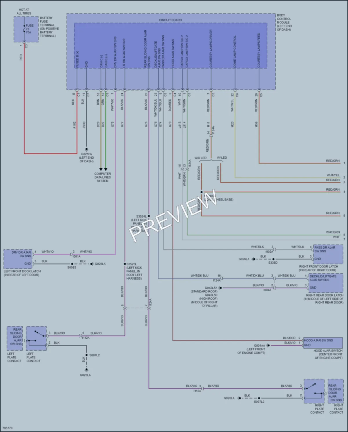 2022 Ram 1500ProMaster Interior Lights wiring diagram preview