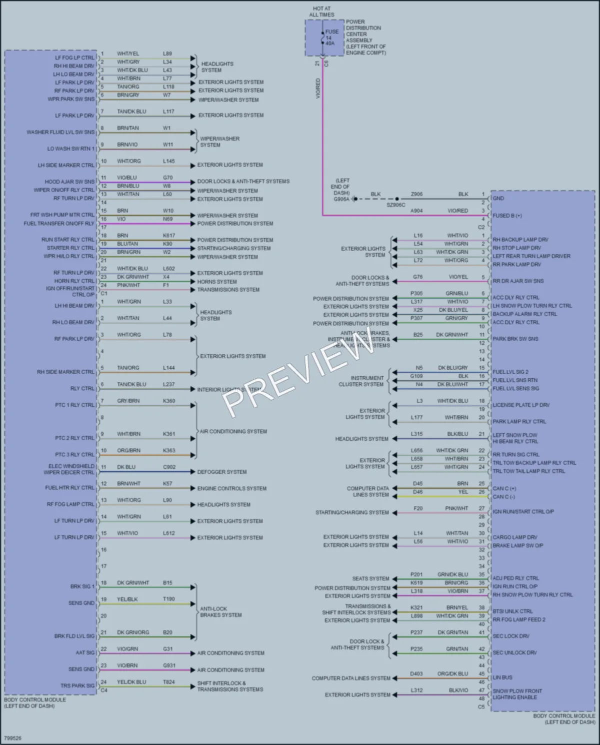 2022 Ram 2500 Body Control Modules wiring diagram preview