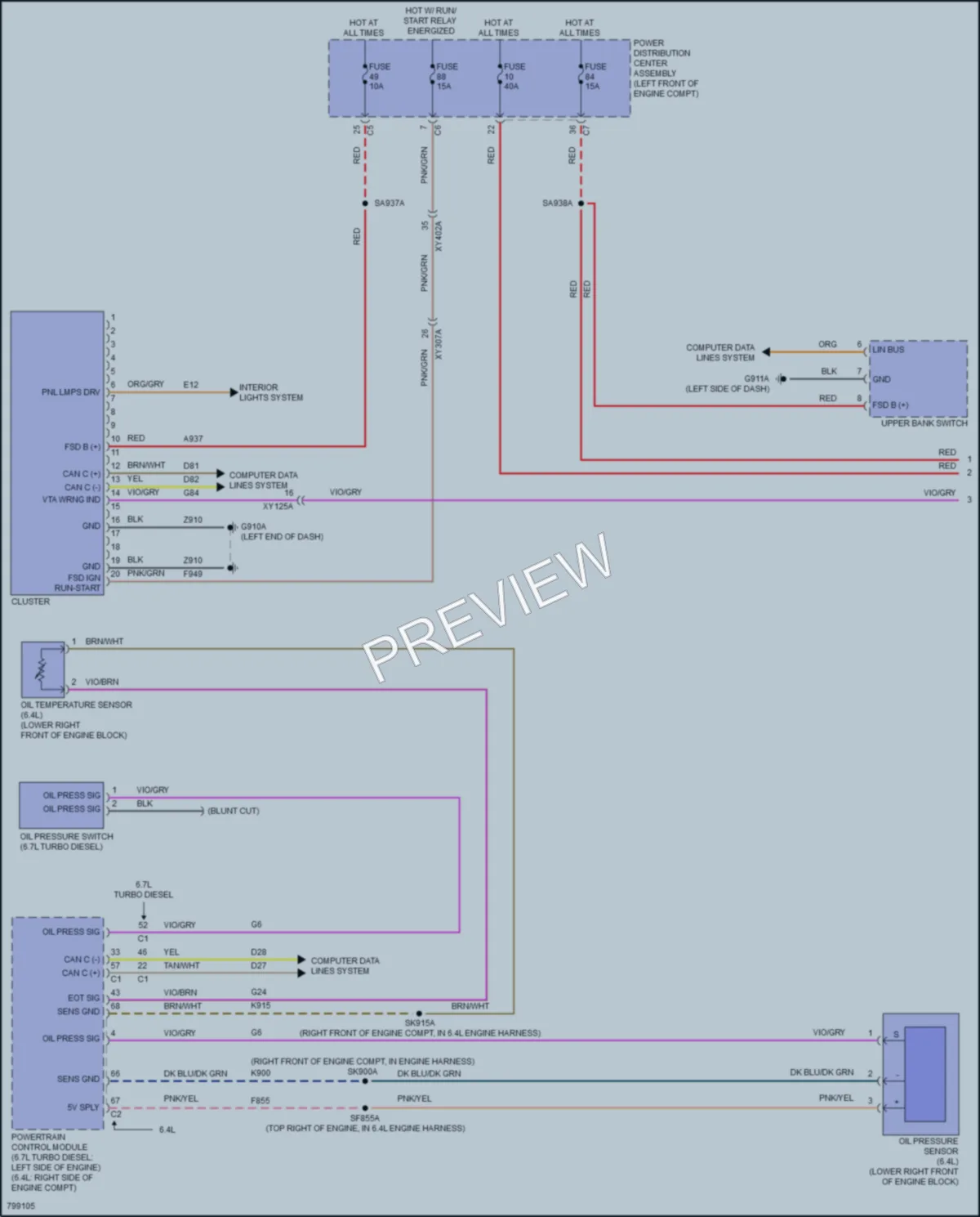 2022 Ram 2500 Instrument Cluster wiring diagram preview