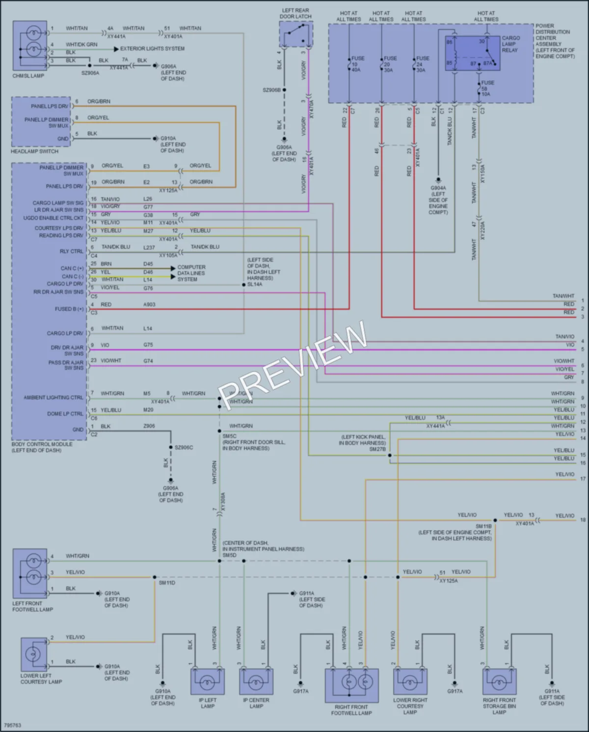 2022 Ram 2500 Interior Lights wiring diagram preview