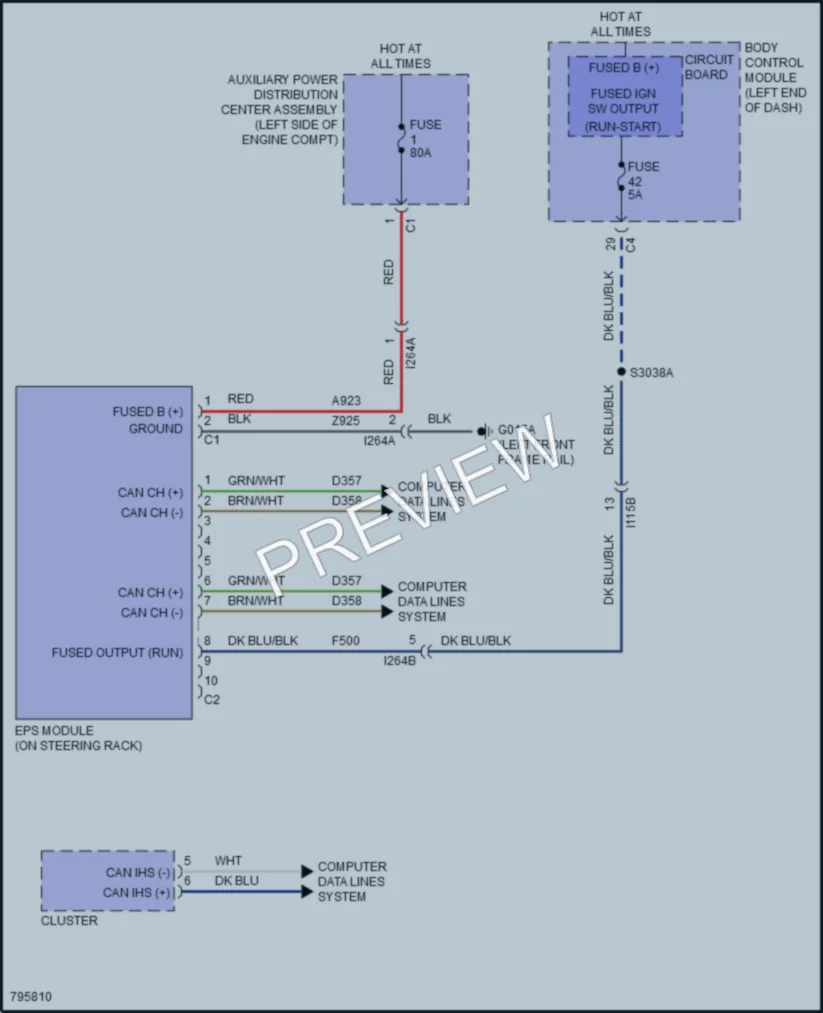 2022 Ram 2500ProMaster Electronic Power Steering wiring diagram preview