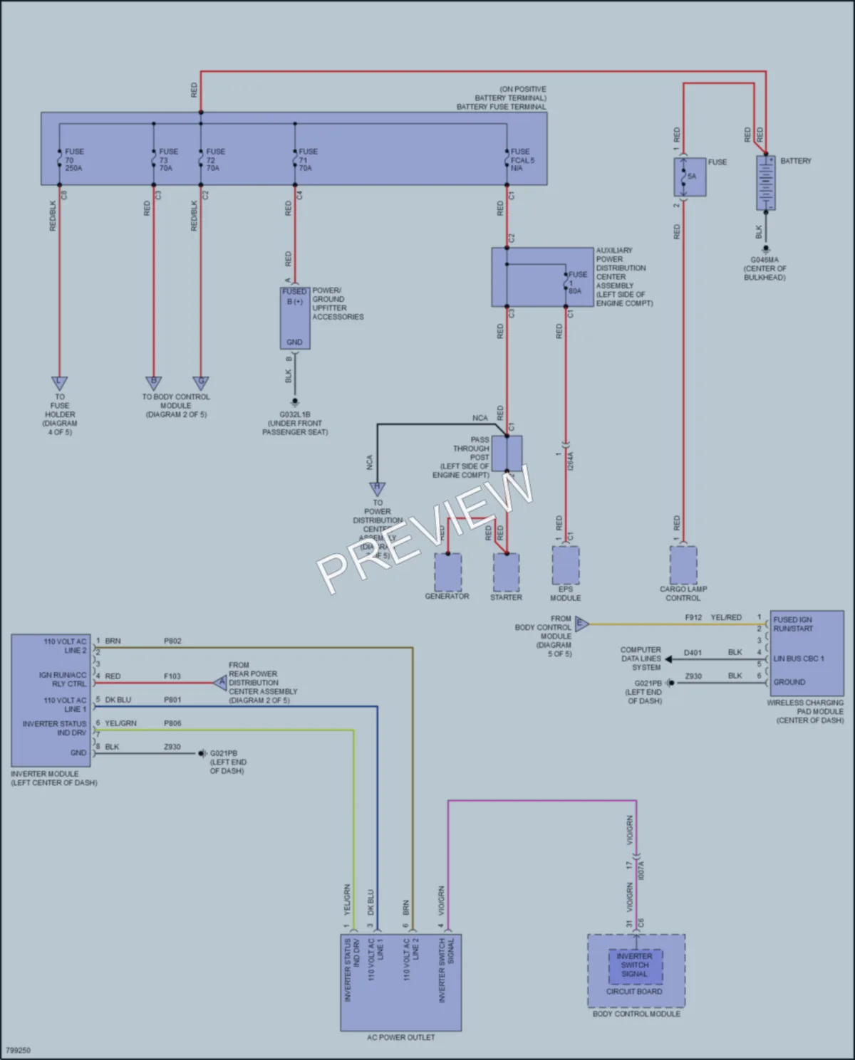2022 Ram 2500ProMaster Power Distribution wiring diagram preview