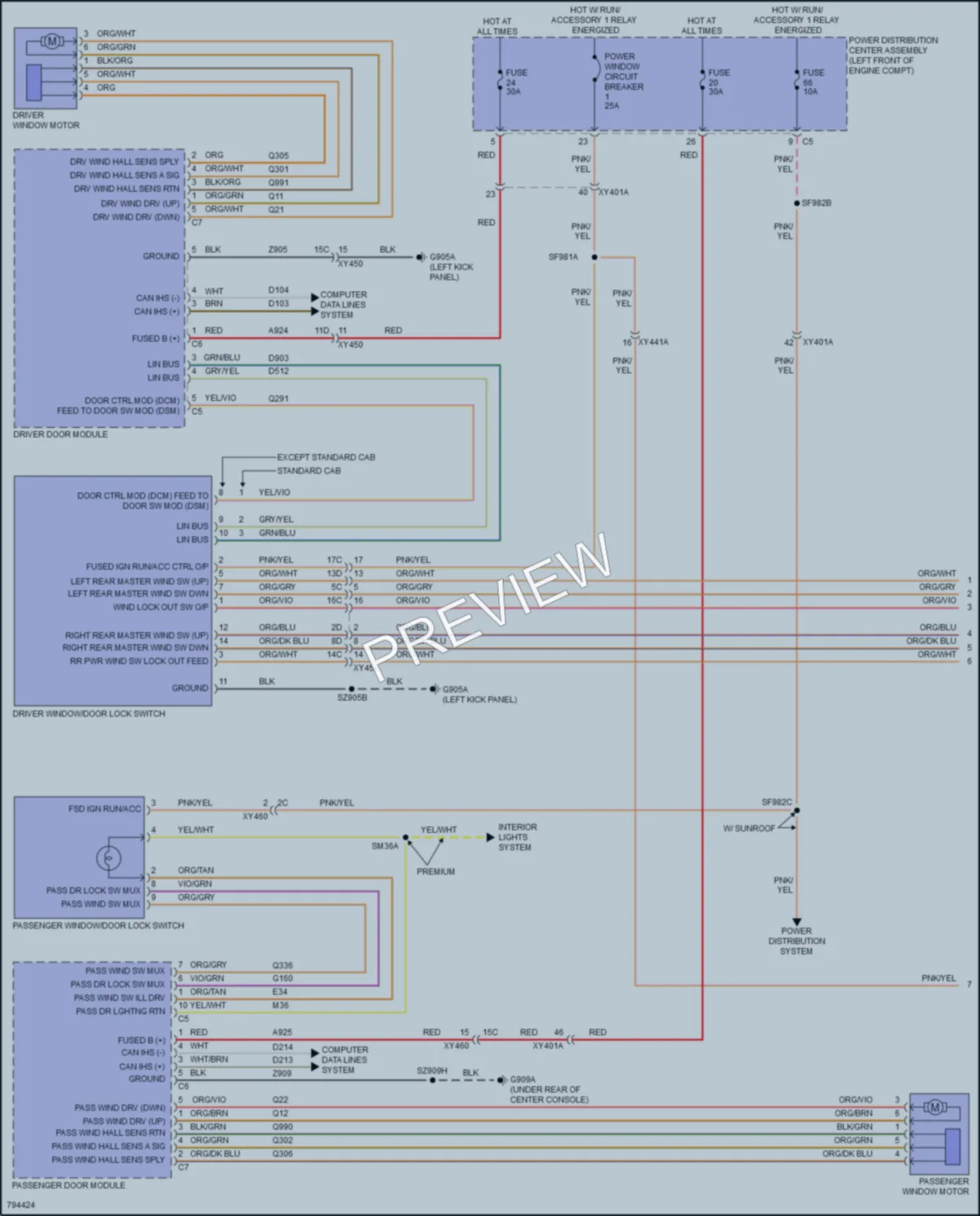 2022 Ram 3500 Power Windows wiring diagram preview