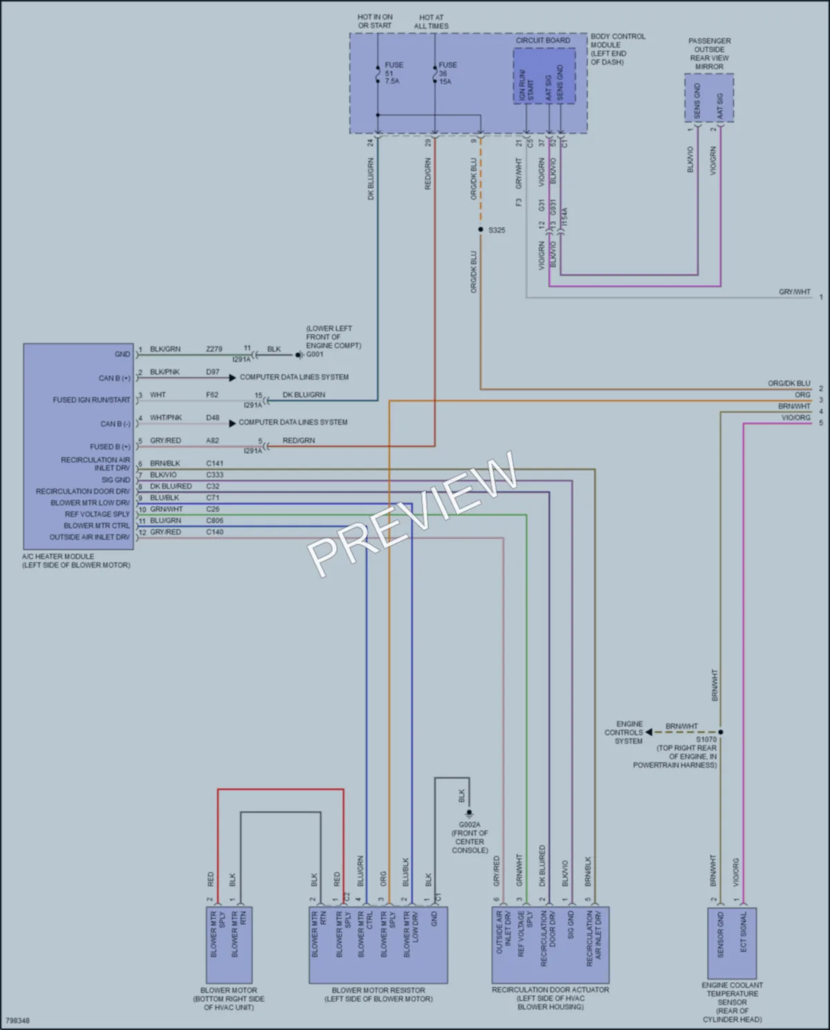 2022 Ram ProMasterCity Air Conditioning wiring diagram preview