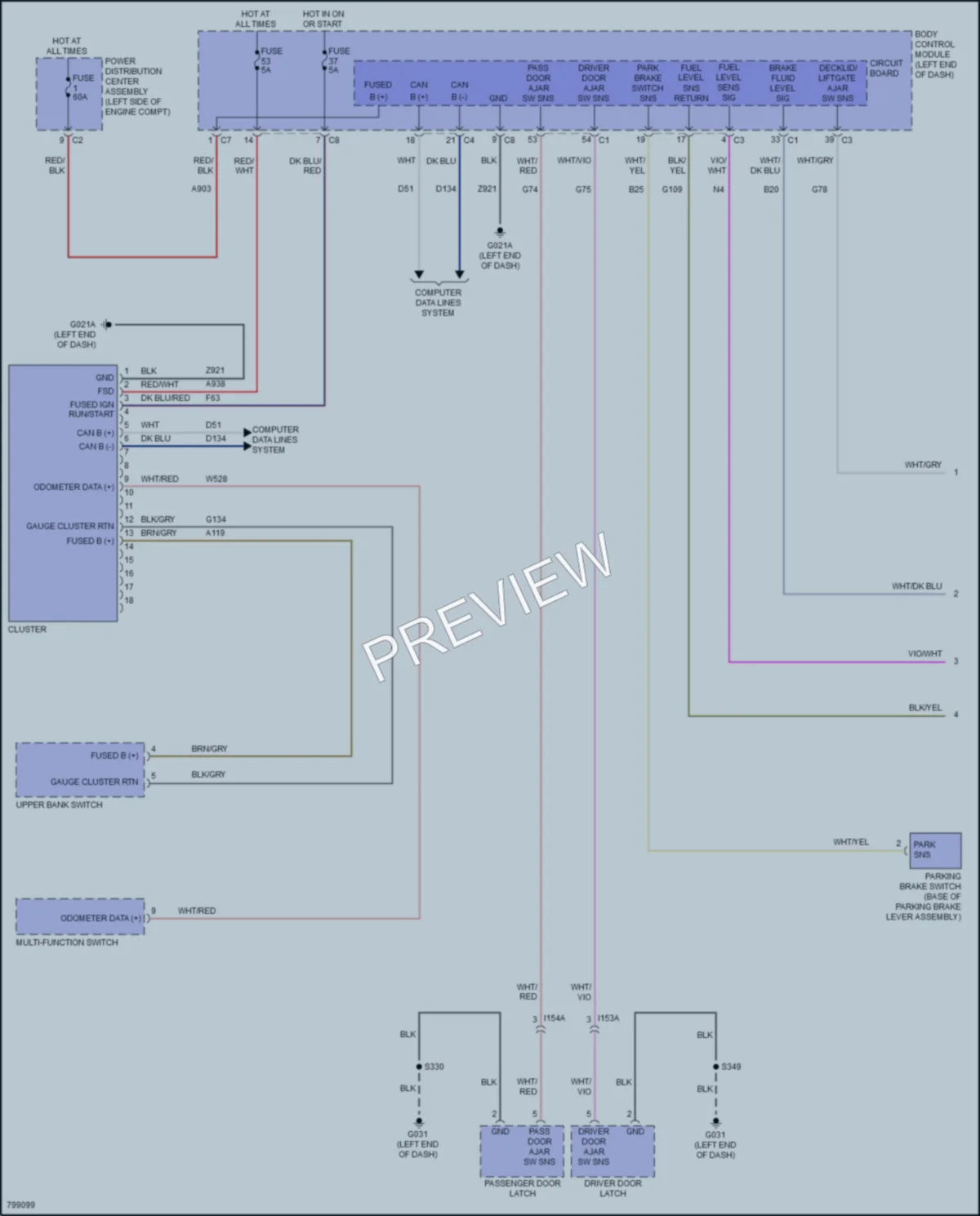 2022 Ram ProMasterCity Instrument Cluster wiring diagram preview