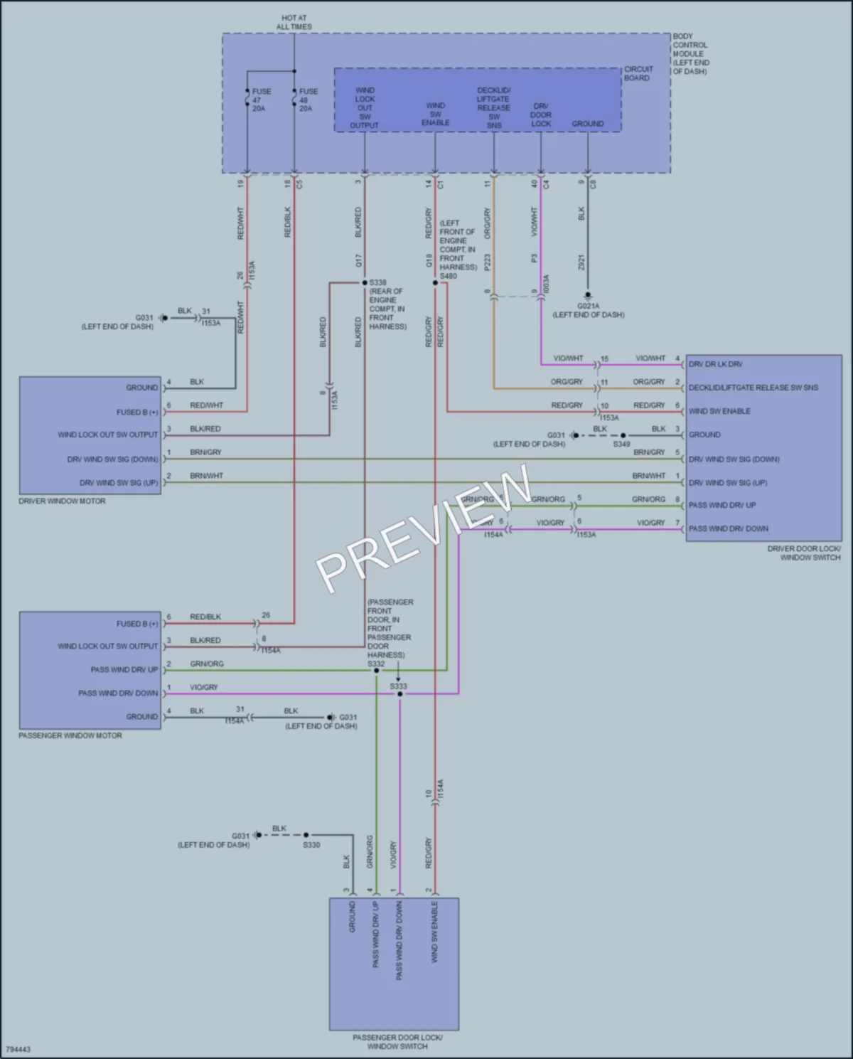 2022 Ram ProMasterCity Power Windows wiring diagram preview