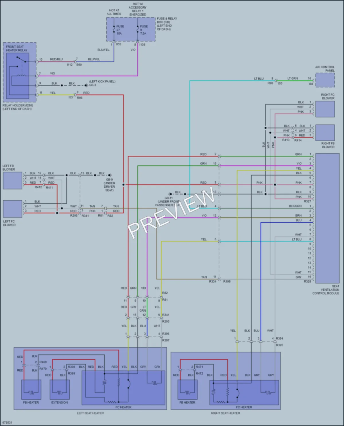 2022 Subaru Ascent Power Seats wiring diagram preview