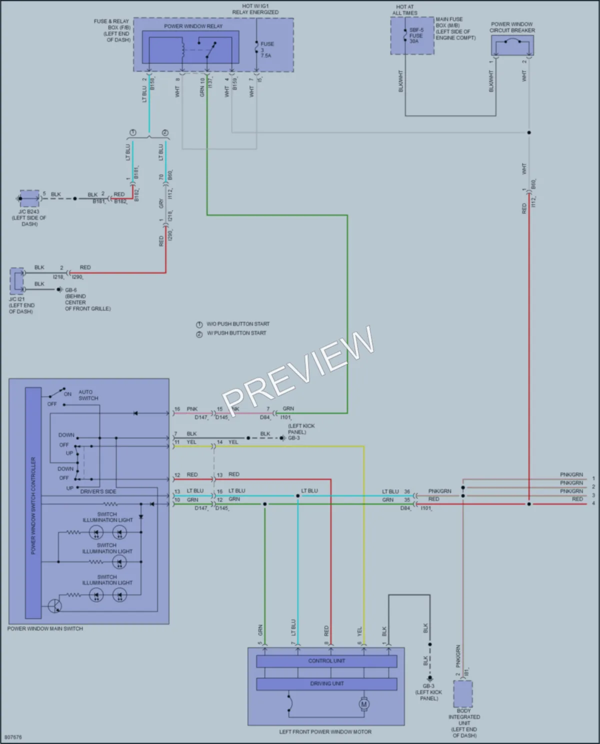 2022 Subaru Ascent Power Windows wiring diagram preview
