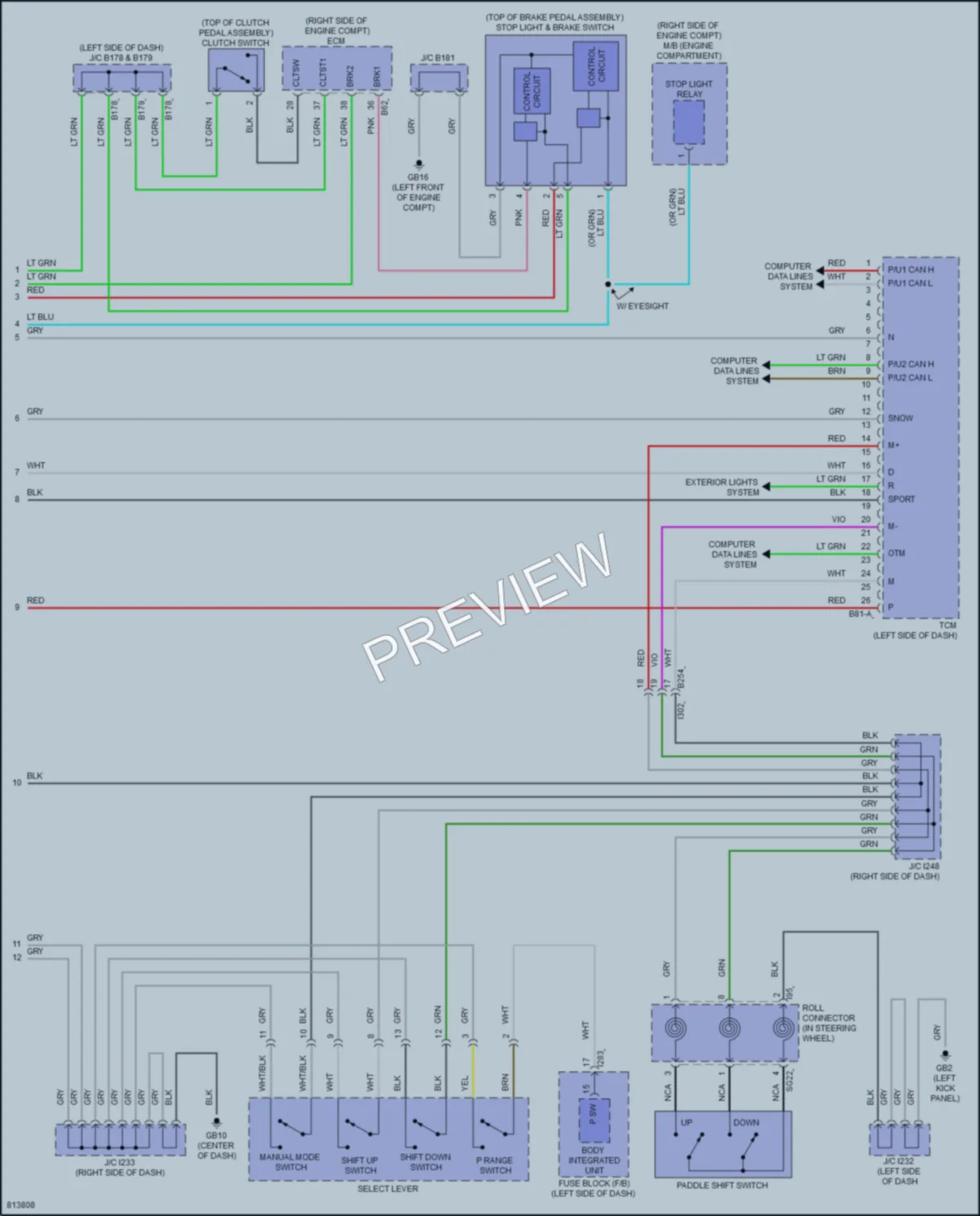 2022 Subaru BRZ Transmission wiring diagram preview