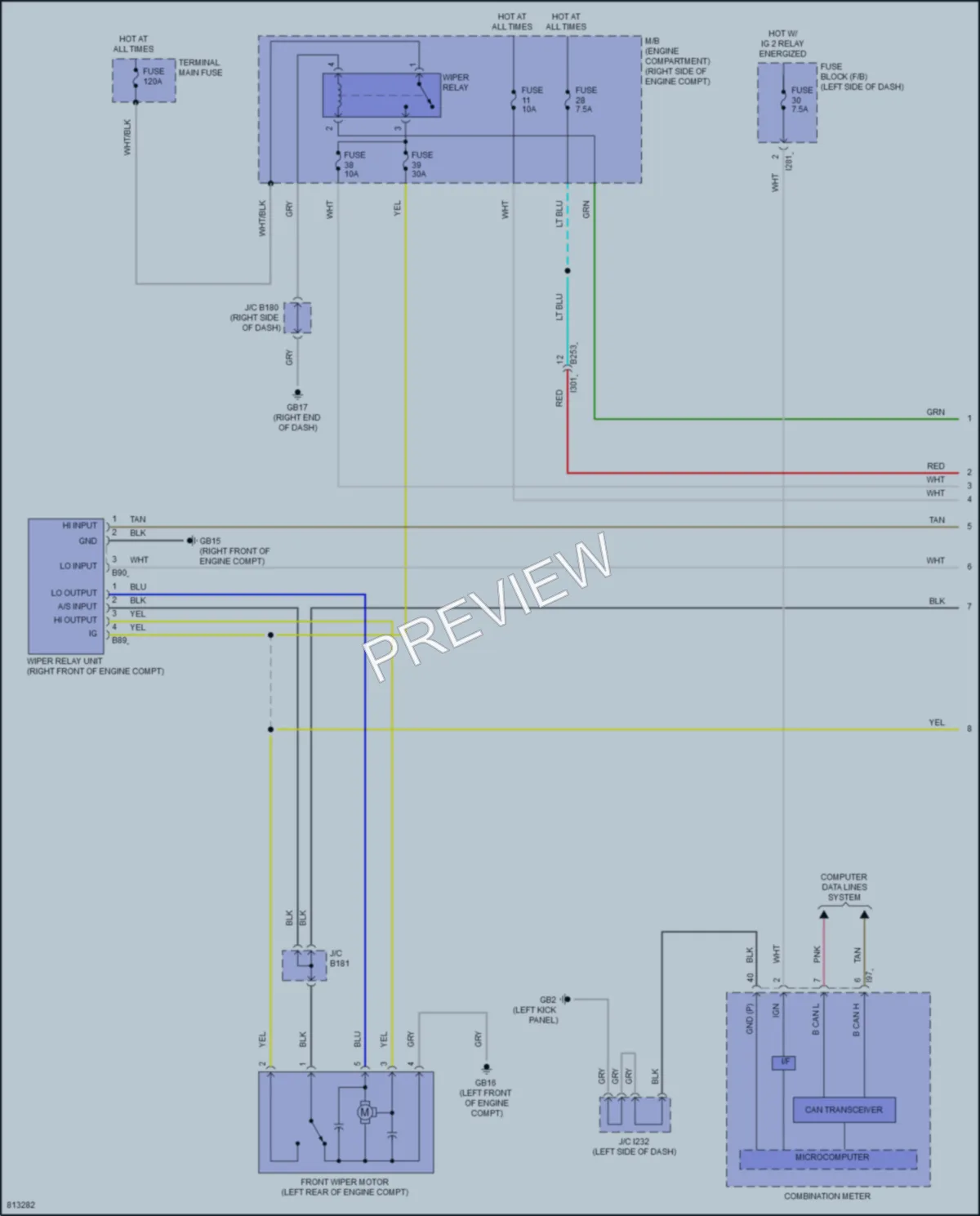 2022 Subaru BRZ Wiper Washer wiring diagram preview