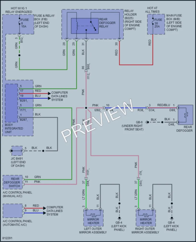 2022 Subaru Crosstrek Defoggers wiring diagram preview