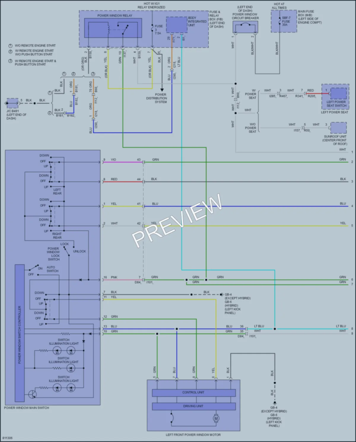 2022 Subaru Crosstrek Power Windows wiring diagram preview