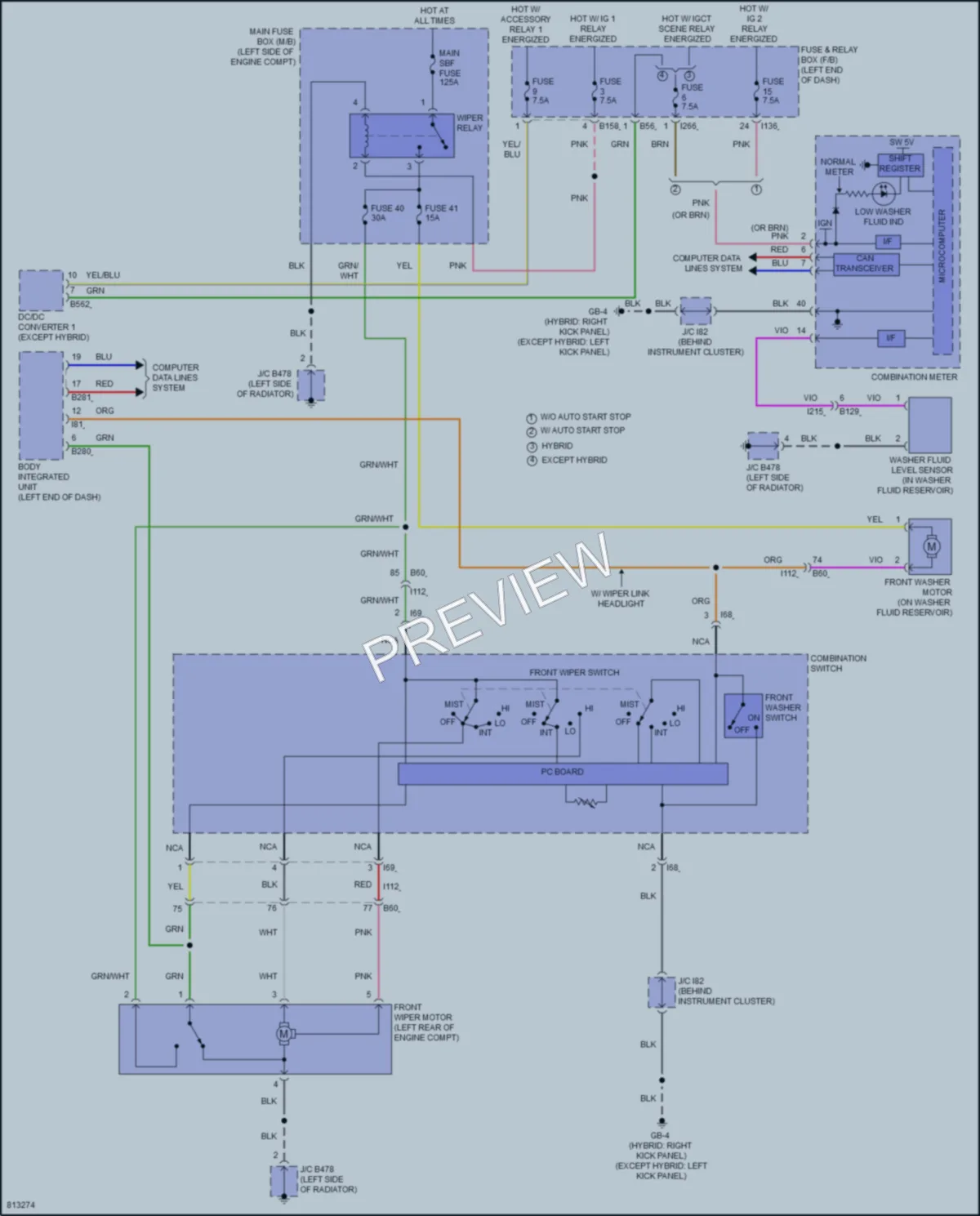 2022 Subaru Crosstrek Wiper Washer wiring diagram preview