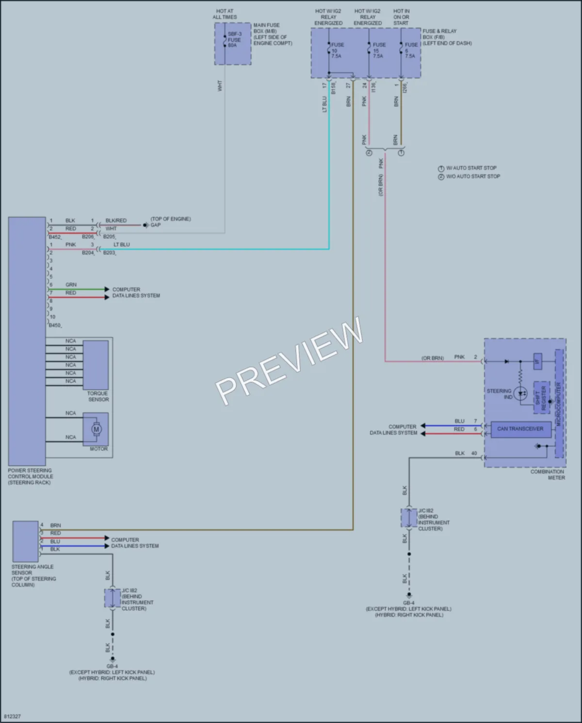 2022 Subaru CrosstrekHybrid Electronic Power Steering wiring diagram preview