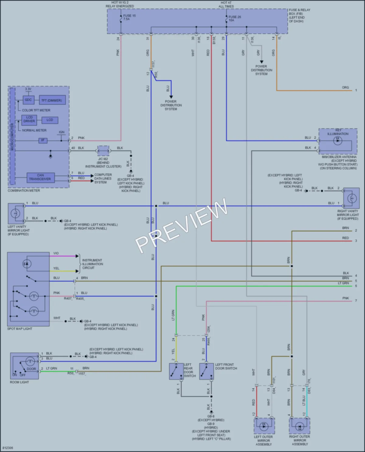 2022 Subaru CrosstrekHybrid Interior Lights wiring diagram preview