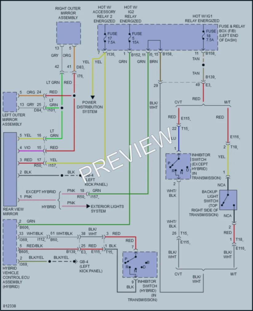 2022 Subaru CrosstrekHybrid Power Mirrors wiring diagram preview