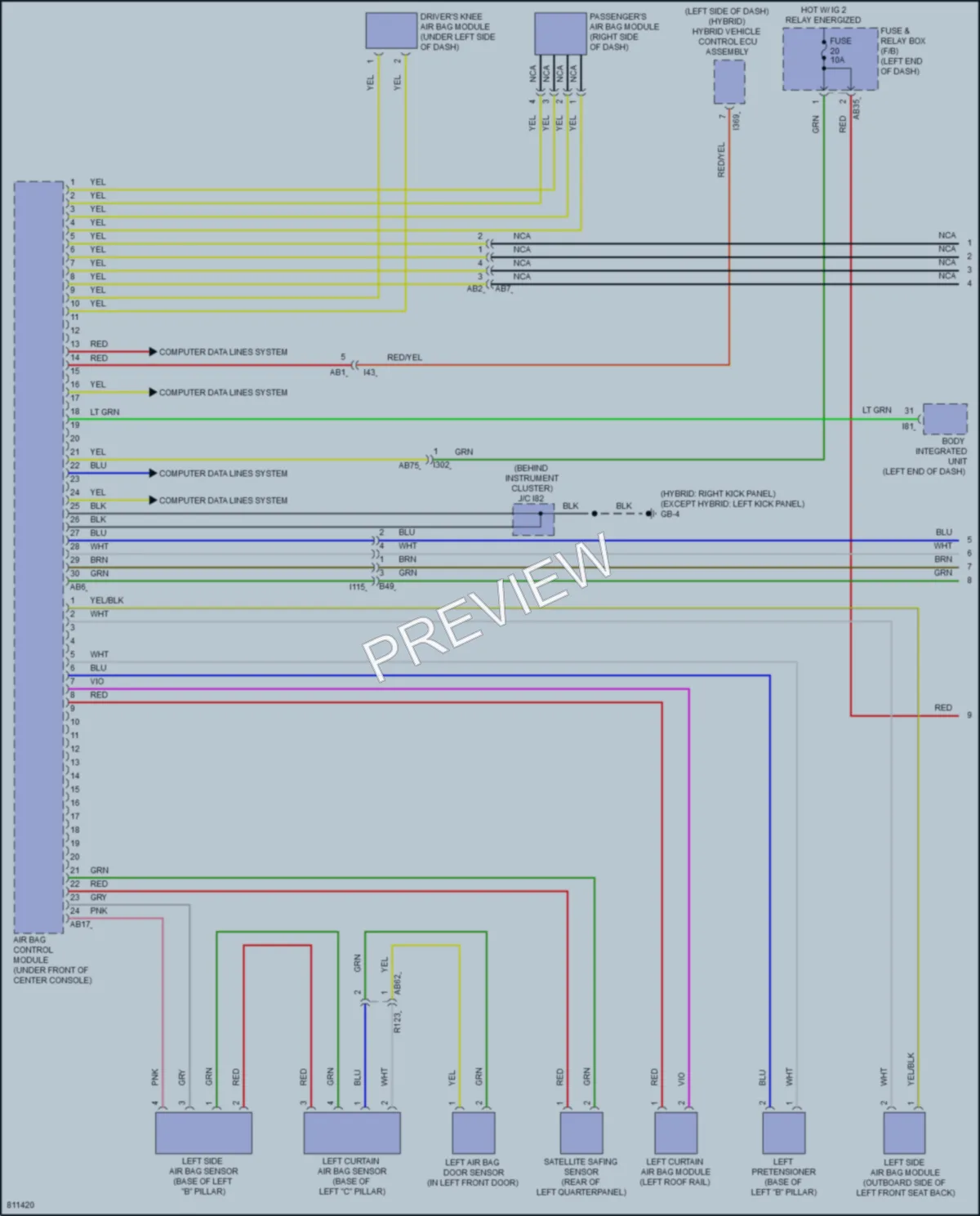 2022 Subaru CrosstrekHybrid Supplemental Restraints wiring diagram preview