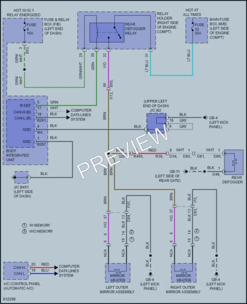 2022 Subaru Forester Defoggers wiring diagram preview