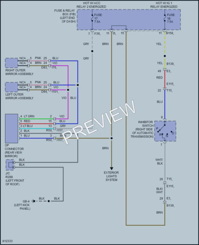 2022 Subaru Forester Power Mirrors wiring diagram preview
